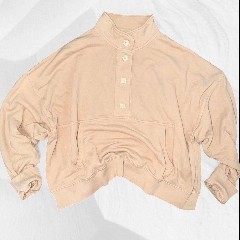 Aerie Women's Tan and Pink Sweatshirt